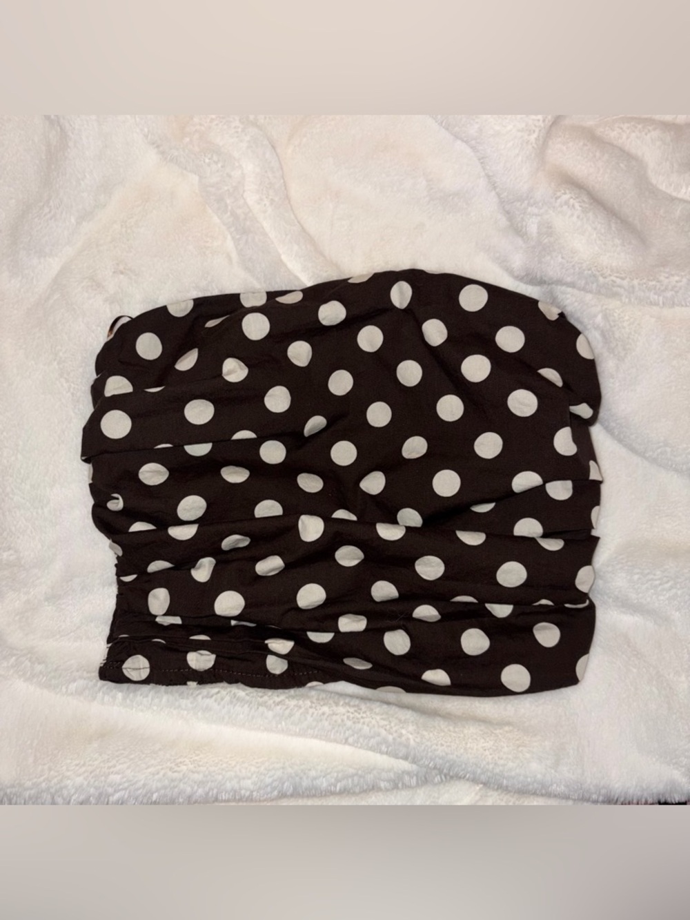 Brown Polka Dot Tube Top